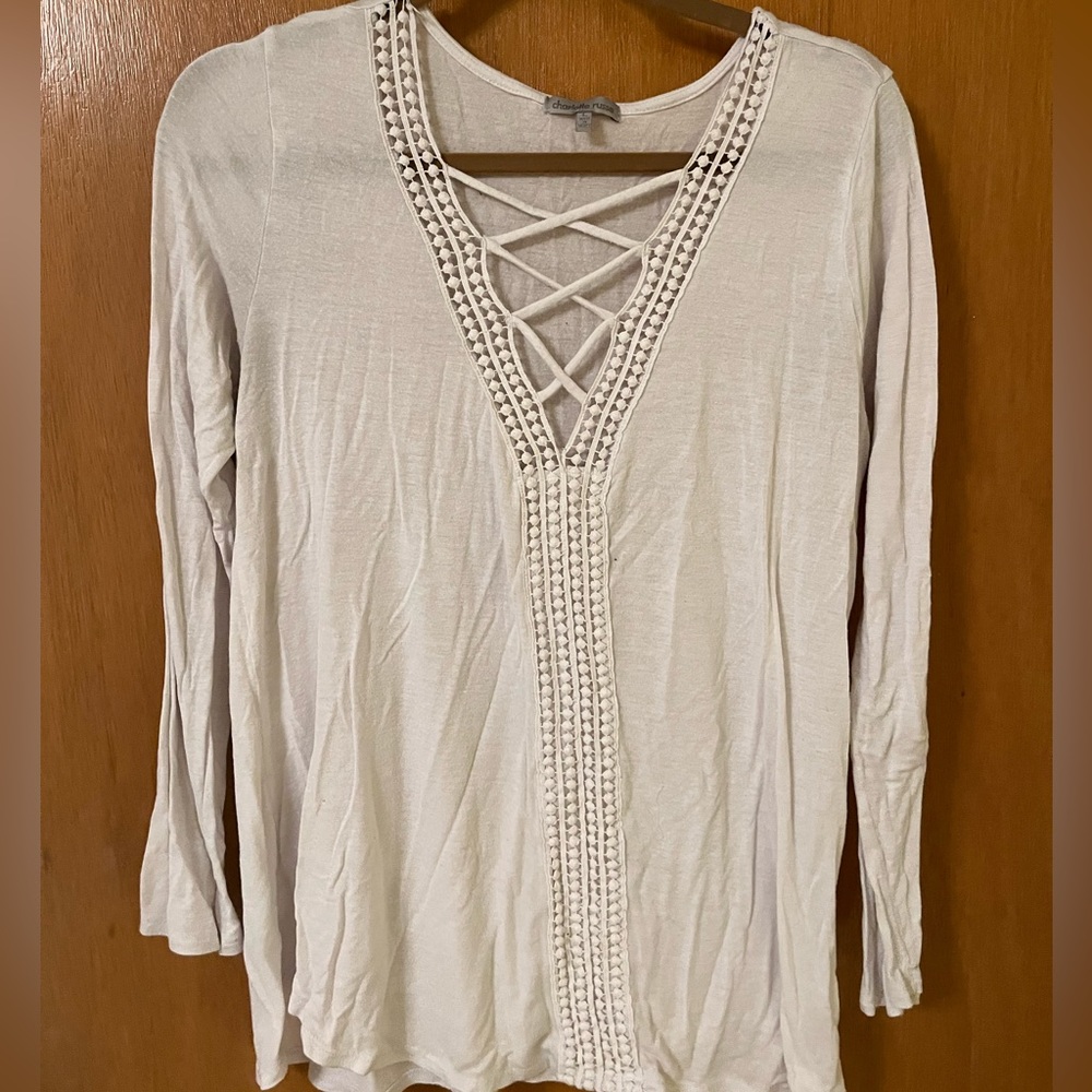 cris cross white blouse